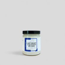 Load image into Gallery viewer, Last Night A DJ Saved My Life Candle- This candle is a just the right mix of clove leaf, nutmeg, lavender, tonka bean, patchouli & vanilla.
