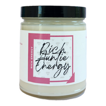 Load image into Gallery viewer, Rich Auntie Energy Candle- This scent is rich is a classy mix of peach, rose water, jasmine & sandalwood.