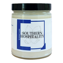 Load image into Gallery viewer, Southern Hospitality- This candle is a just the right amount of peach, green, jasmine, musk, &amp; vanilla.