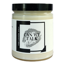 Load image into Gallery viewer, Can_we_talk candle- Hey big head... You had me smiling at my phone, talking all flirty and blushing. Wanting to be where you are. Cedarwood, Oak &amp; Lavender intertwine with Warm Mahogany to set the mood.