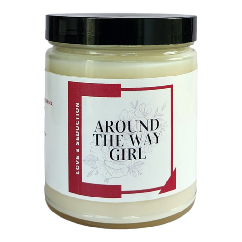 Around the way girl candle- Dope soul with a big heart. She can rock a pair of heels, fitted dress with a glam face strutting down the red carpet. Or you can find her in a hoodie crop top, bamboo earrings and jeans chilling with the homies.  Complex, intriguing and alluring notes of jasmine, amber, musk & sandalwood wrap up this sultry combination.