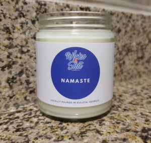 Namaste Candle- Bow to your inner love, light and joy with this meditative scent of patchouli, tea tree and sandalwood.